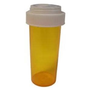 Medicine Vial Plastic 8 Dram Amber Reusable 50/Pk
