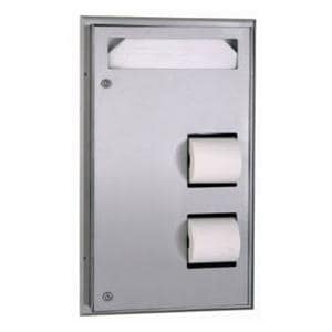 Toilet Tissue / Seat Cover Dispenser Satin Finish Ea