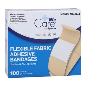 Adhesive Bandage Woven Fabric 1x3" Tan Sterile 100/Bx, 24 BX/CA