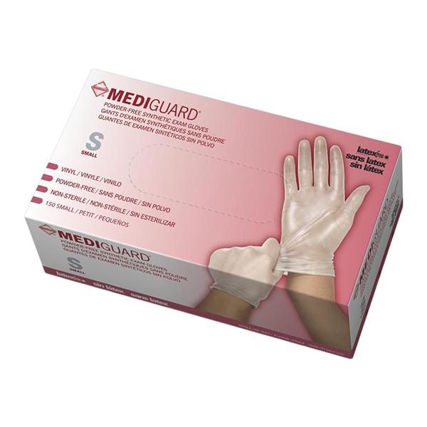MediGuard Vinyl Exam Gloves Small Clear Non-Sterile 1500/Ca