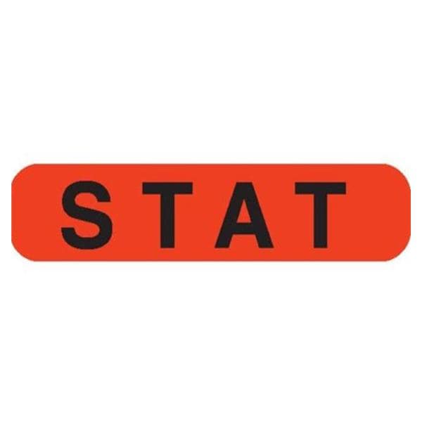 Label "Stat" Orange/Black 1-5/8x3/8" 1000/Pk