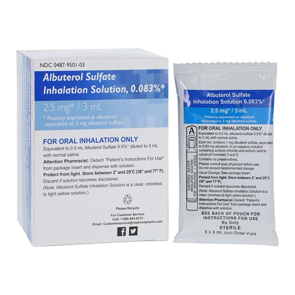 Albuterol Inhalation Solution 0.083% Vial 3mL 30/Package