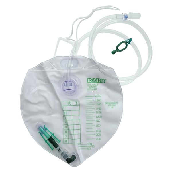 Urinary Drainage Bag 2000mL Disposable Anti-Reflux Chamber, 20 EA/CA