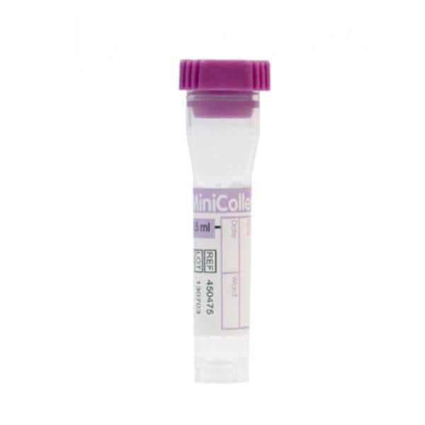 Vacuette Minicollect Capillary Tube Lavender 11x40mm 0.5mL XCt Cp PP 1000/Ca
