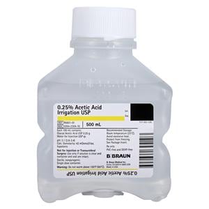 Irrigation Solution Acetic Acid 0.25% 500mL Plastic Injection Con...