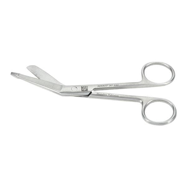 Merit Lister Bandage Scissors Angled 5-1/2" Stainless Steel Non-Sterile Rsbl Ea