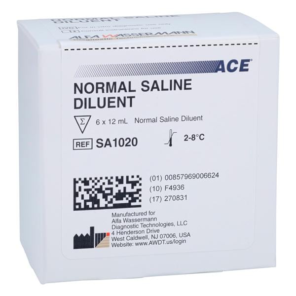 ACE Normal Saline Diluent With 6x12mL Bx