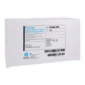 Swab Applicator 8 in Polystyrene Handle Sterile 100/Bx