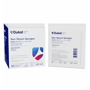 Premium Rayon/Polyester Blend Non-Woven Sponge 4x4" 4 Ply Sterile LF, 12 BX/CA