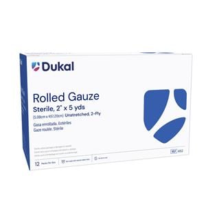 Gauze Bandage Cotton 2"x5yd 2 Ply Sterile 12/Pk, 8 PK/CA