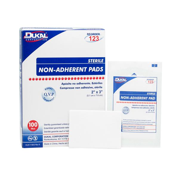 Cotton Pad 2x3" Sterile Non-Adherent White Absorbent LF, 12 BX/CA