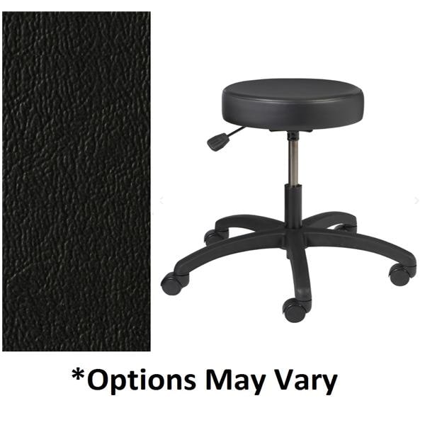 Vinyl Round Series Laboratory Stool Black Satin 250lb Capacity