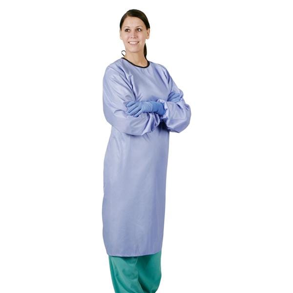 Barrier Gown Adult Medium Ceil Blue Reusable Ea