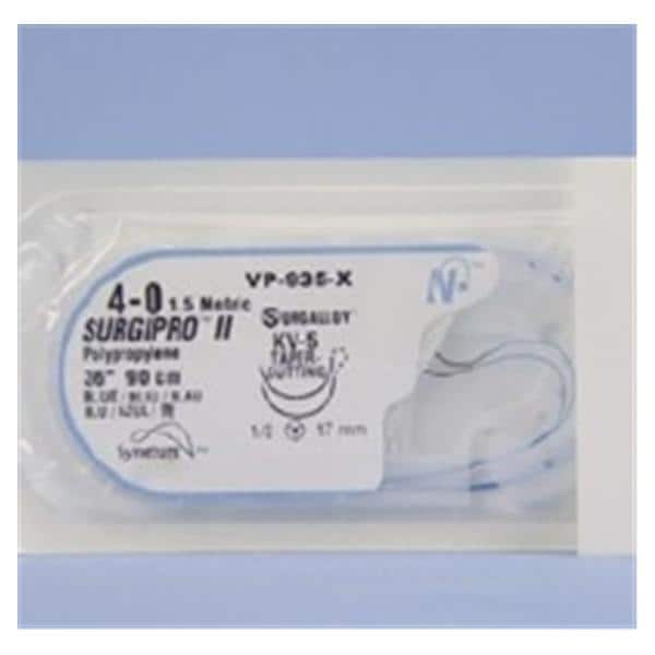 Surgipro II Suture 4-0 36" Polypropylene Monofilament KV-5/KV-5 Blue 36/Bx