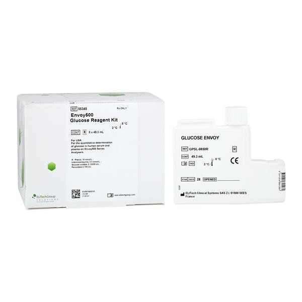 Envoy 500 Glucose Test Kit 8x45mL 1200 Count Ea