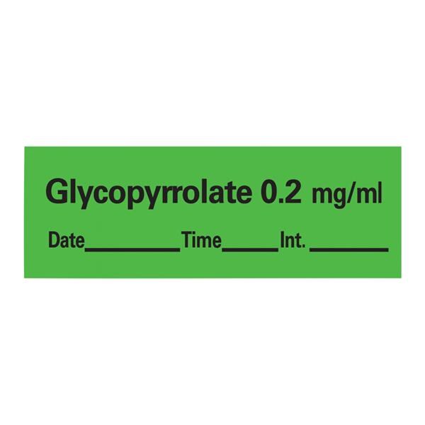 Anesthesia Tape DTI Glycopyrrolate 0.2mg/ml Green 1/2x500" 1/Rl