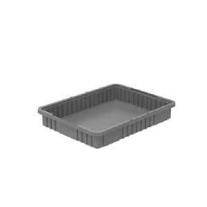 Akro-Grid Storage Box Gray Polypropylene 22-1/2x17.38x3" 6/Ca