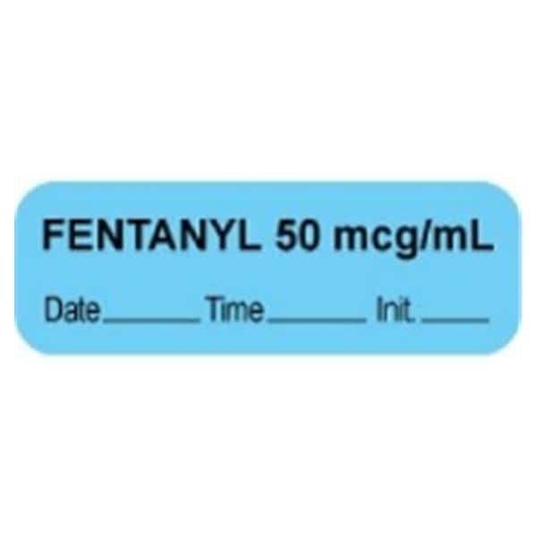 Anesthesia Label Fentanyl 50mcg/ml Blue 1-1/2x1/2" 1000/Rl