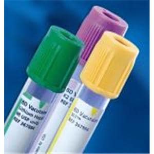 Vacutainer Venous Blood Collection Tube Green Lithium Heparin 3mL Plastic 100/Bx