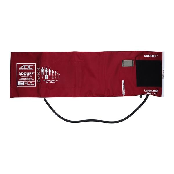 Adcuff Blood Pressure Cuff & Bladder Size 12 Brgndy LF For Plm Sty Insts Ea