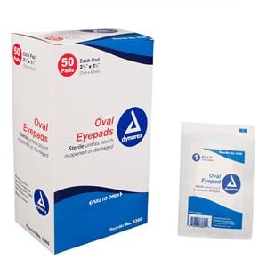 Viscose/Polyester Eye Pad 1-5/8X2-5/8" Sterile Oval Cotton Filled