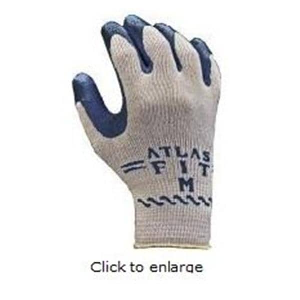 Atlas Fit 300B Knt Ctn/Ltx Plm Ctng General Purpose Gloves M Gr/Blk 12/Pk