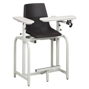 Lab X Series Blood Draw Chair Black Powder-Coated Steel Frame 300lb Capacity Ea