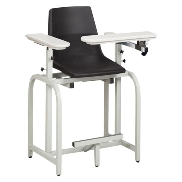 Lab X Series Blood Draw Chair Black Powder-Coated Steel Frame 300lb Capacity Ea