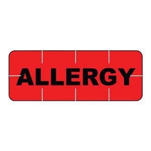Alert Bands Label Allergy Red Poly 11/16x1/4" 250/Rl
