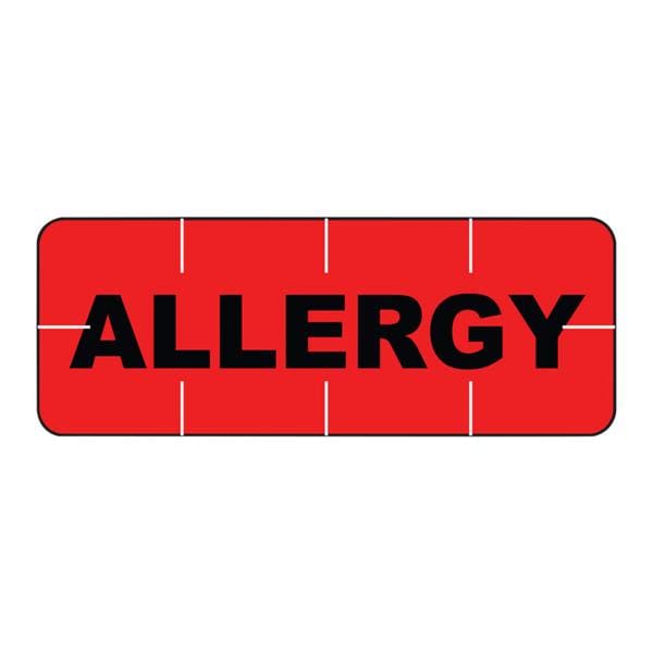Alert Bands Label Allergy Red Poly 11/16x1/4" 250/Rl