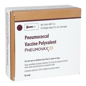 Pneumovax-23 Pneumococcal Injectable 25mcg PFS 0.5mL 10/Package
