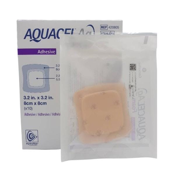 Aquacel Ag Hydrofiber Wound Dressing 3.25x3.25" Sterile Square Adhesive LF