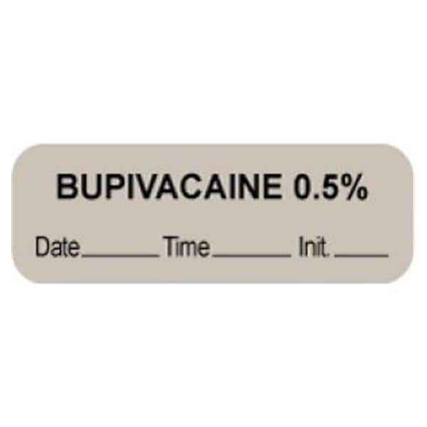 Label Anesthesia Bupivacaine 1.5x0.5"Gray 1000/Rl 1000/Rl