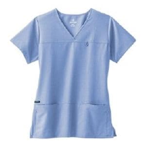 Jockey Scrub Shirt V-Neck 4 Pockets Short Sleeves Medium Ceil Blue Womens Ea