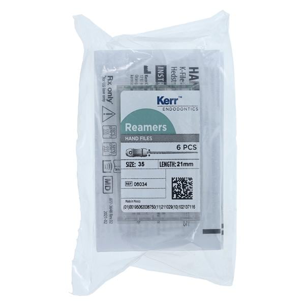 Stainless Steel Hand Reamers with Plastic Handles, 21 mm, # 35, Green, 6/Pk, 06034 thumbnail 2