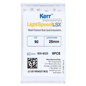 LightSpeed LSX Rotary Hand File 25 mm Size 90 Nickel Titanium White 6/Pk