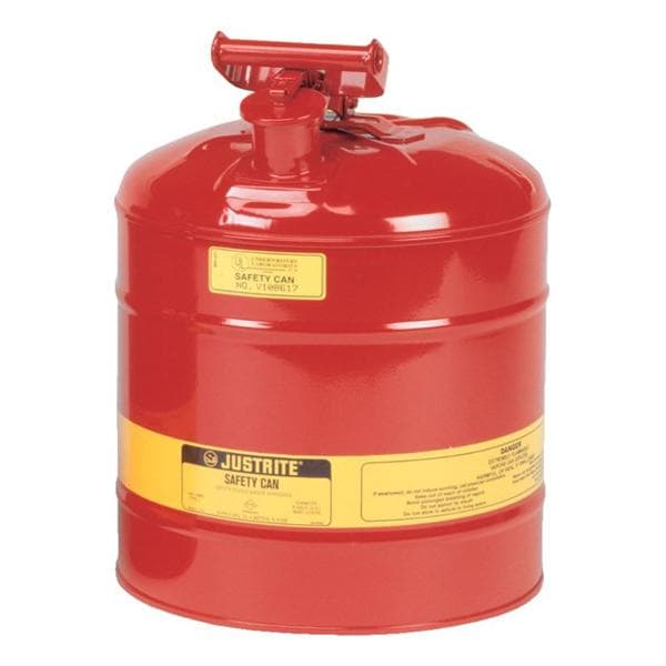 Can Safety Justrite Steel Round 5gal Lid Self-Closing Type I Red Ea