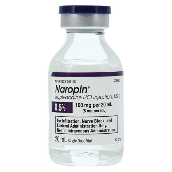 Naropin Injection 0.5% 5mg/mL Preservative Free SDV 20mL 25/Packa...