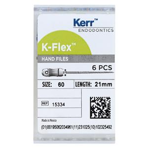 K-Flex Files Hand Flex File 21 mm Size 60 Stainless Steel Blue 0.02 6/Bx