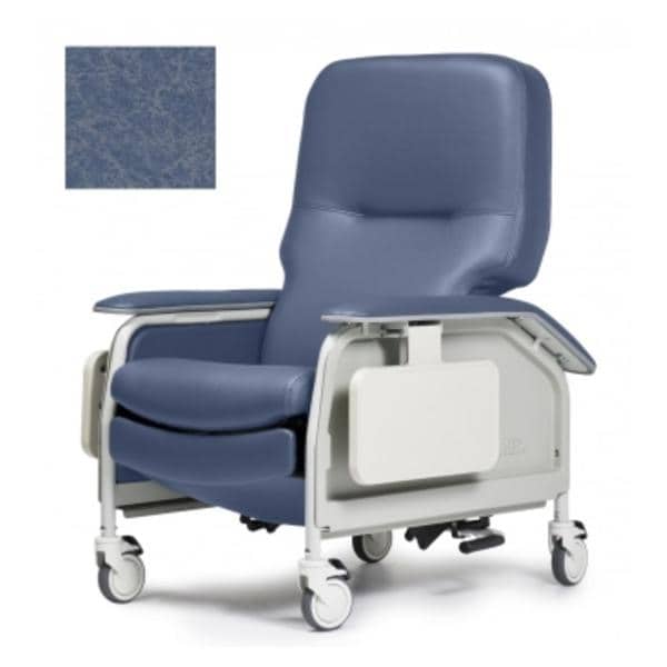 Lumex Deluxe Clinical Care Clinical Recliner Vinyl 350lb Capacity Steel Blue Ea
