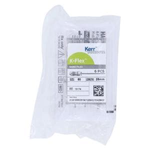 K-Flex Files Hand Flex File 25 mm Size 80 Stainless Steel Black 6/Bx