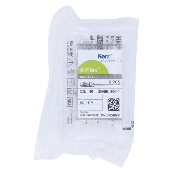 K-Flex Files Hand Flex File 25 mm Size 80 Stainless Steel Black 6/Bx