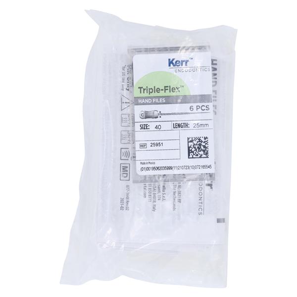 Triple-Flex Hand Flex File 25 mm Size 40 Stainless Steel Black 0.02 6/Bx