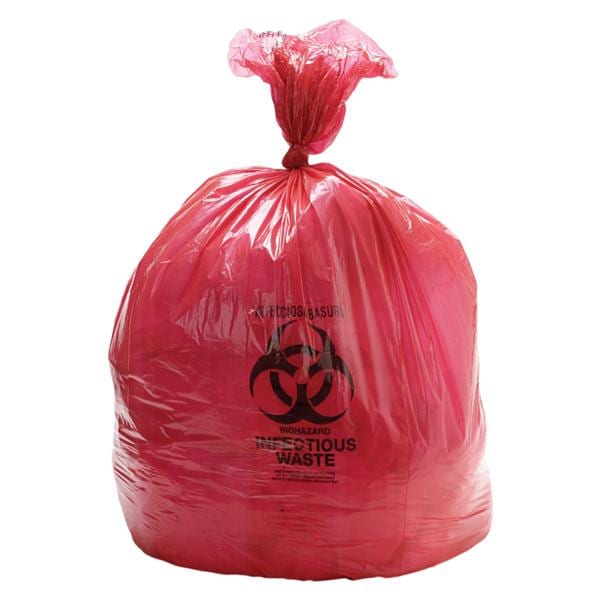 Bag Biohazard LDPE Symbol Twist Tie Closure Flat Pack 50/Ca