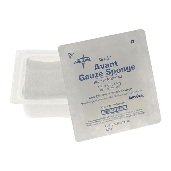Avant Rayon/Polyester Blend Gauze Sponge 4x4" 4 Ply Sterile LF