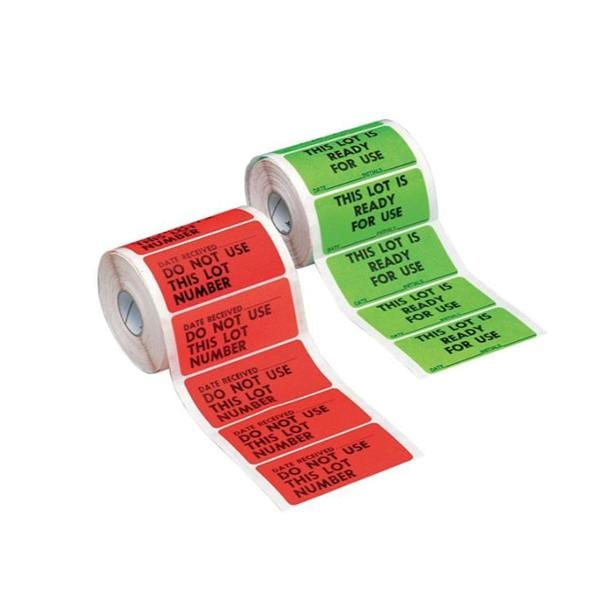 Lot Signal Label Stop/Do Not Use Red 1-1/2x3" 500/Rl