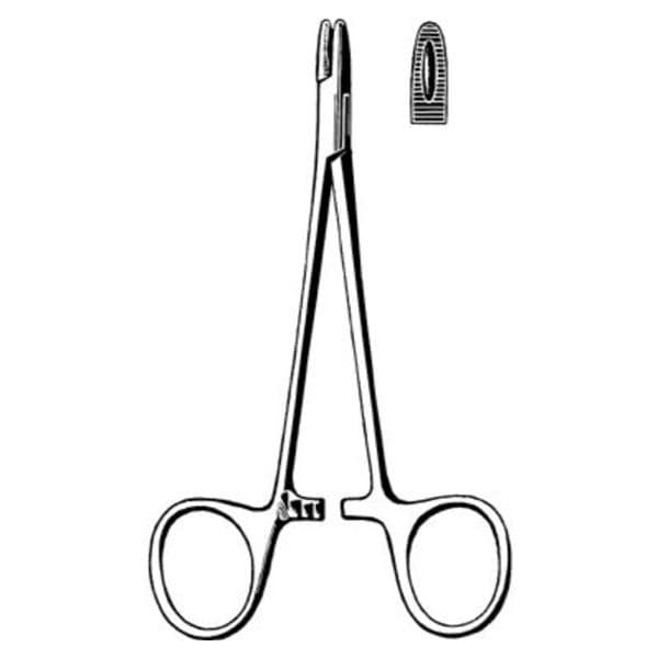 Merit Derf Needle Holder Serrated w/Groove 4-3/4" Stainless Steel Ea