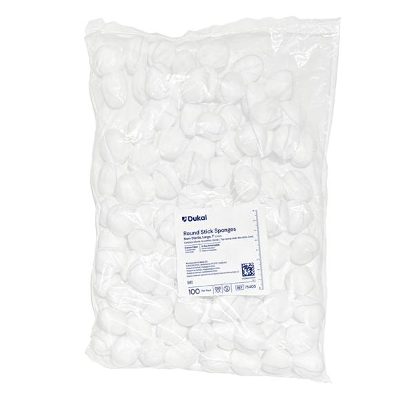 Super Cotton Stick Sponge 1" Non-Sterile Round LF