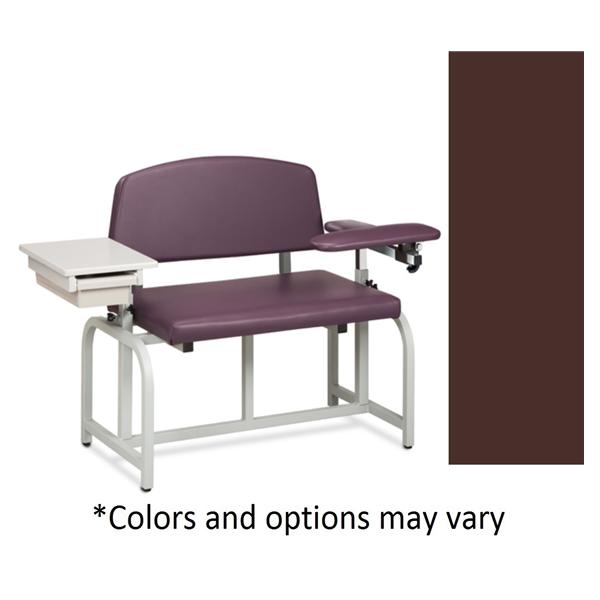 Lab X Series Blood Draw Chair Burgundy Tubular Steel Frame 700lb Capacity Ea