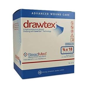 Drawtex LevaFiber Hydroconductive Dressing 3/8x18" Non-Adherent Absorbent LF
